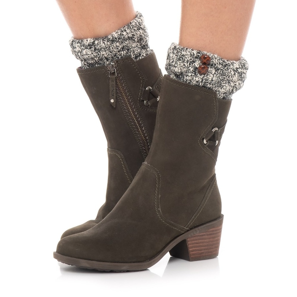 Sperry Boot Topper Knit Black White OS